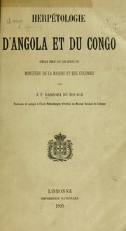 Cover of:  by J. V. Barbosa du Bocage