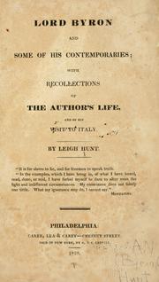 Cover of: Lord Byron and some of his contemporaries by Leigh Hunt