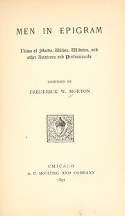 Cover of: Men in epigram.