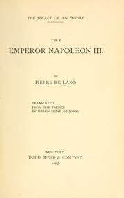 Cover of: The Emperor Napoleon III.