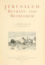 Cover of: Jerusalem, Bethany and Bethlehem.