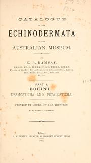 Cover of: Catalogue of the Echinodermata in the Australian museum. by Australian Museum