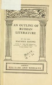 An outline of Russian literature by Maurice Baring