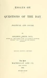 Cover of: Essays on questions of the day