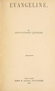 Cover of: Evangeline by Henry Wadsworth Longfellow