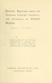 Cover of: Essays by Mazzini, Giuseppe, Mazzini, Giuseppe