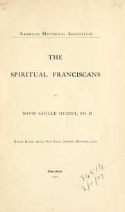 Cover of: The spiritual Franciscans. by Muzzey, David Saville, Muzzey, David Saville