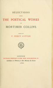 Cover of: Selections from the poetical works of Mortimer Collins by Collins, Mortimer