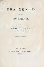 Cover of: Coningsby by Benjamin Disraeli