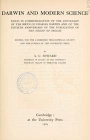 Cover of: Darwin and modern science: essays in commemoration of the centenary of the birth of Charles Darwin and of the fiftieth anniversary of the publication of the Origin of species.
