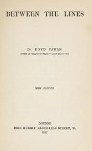 Cover of: Between the lines by Boyd Cable
