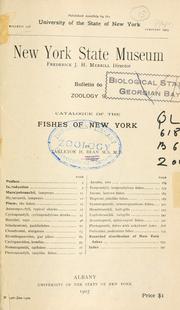 Catalogue of the fishes of New York by Tarleton Hoffmann Bean