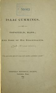 Cover of: Isaac Cummings, of Topsfield, Mass., and some of his descendants