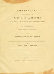Cover of: A commentary illustrating the Poetic of Aristotle by Aristotle