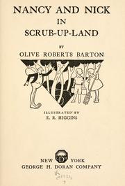 Cover of: Nancy and Nick in Scrub-Up-Land by Olive Roberts Barton