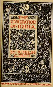 Cover of: civilization of India