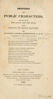 Cover of: Sketches of public characters. by Samuel L. Knapp, Samuel L. Knapp