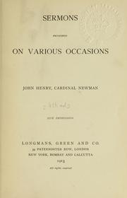 Cover of: Sermons preached on various occasions by John Henry Newman