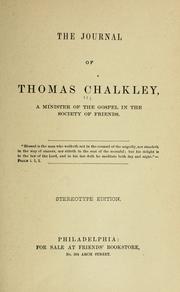 Cover of: The journal of Thomas Chalkley by Thomas Chalkley