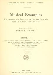 Cover of: Musical examples: illustrating the progress of the art from the earliest times to the present.