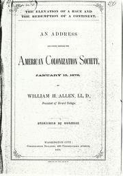 The elevation of a race and the redemption of a continent by William Henry Allen