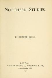 Cover of: Northern studies. by Edmund Gosse