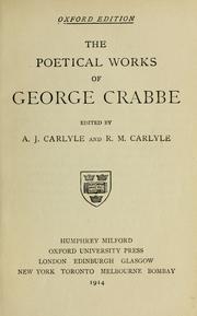Cover of: The poetical works of George Crabbe. by George Crabbe