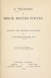 Cover of: Treasury of minor British poetry by John Churton Collins