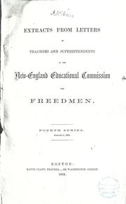 Cover of: Extracts from letters of teachers and superintendents: of the New-England Educational Commission for Freedmen.