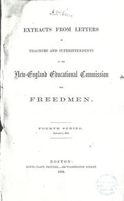 Cover of: Extracts from letters of teachers and superintendents by New England Freedmen's Aid Society., New England Freedmen's Aid Society.