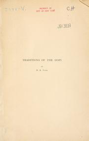 Cover of: The traditions of the Hopi by H. R. Voth