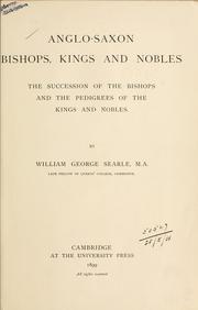 Cover of: Anglo-Saxon bishops, kings and nobles