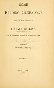 Cover of: Some Belding genealogy
