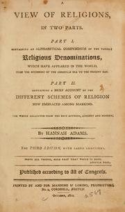 Cover of: A view of religions, in two parts by Hannah Adams