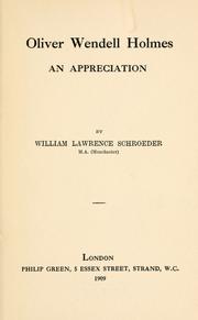 Cover of: Oliver Wendell Holmes: an appreciation.