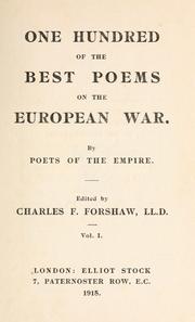 Cover of: One hundred of the best poems on the European War