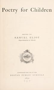 Cover of: Poetry for children ... by Samuel Eliot