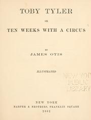 Cover of: Toby Tyler by James Otis Kaler