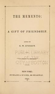 Cover of: The memento: a gift of friendship