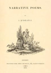Cover of: Narrative poems. by Benjamin Disraeli
