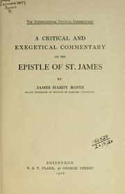 A critical and exegetical commentary on the Epistle of St. James by James Hardy Ropes