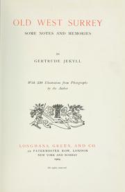 Cover of: Old west Surrey by Gertrude Jekyll