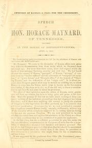 Cover of: Admission of Kansas--a plea for the Cherokees. by Horace Maynard