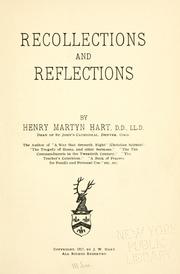 Cover of: Recollections and reflections by Henry M. Hart, Henry M. Hart