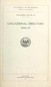 Cover of: Educational directory, 1916-17