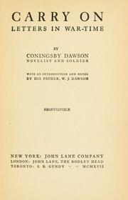 Cover of: Carry on by Coningsby Dawson, Coningsby Dawson