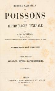 Cover of: Histoire naturelle des poissons: ou, Ichthyologie générale