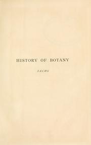 Cover of: History of botany (1530-1860) by Sachs, Julius