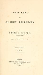 Cover of: Wise saws and modern instances. by Cooper, Thomas