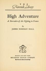 Cover of: High adventure by James Norman Hall